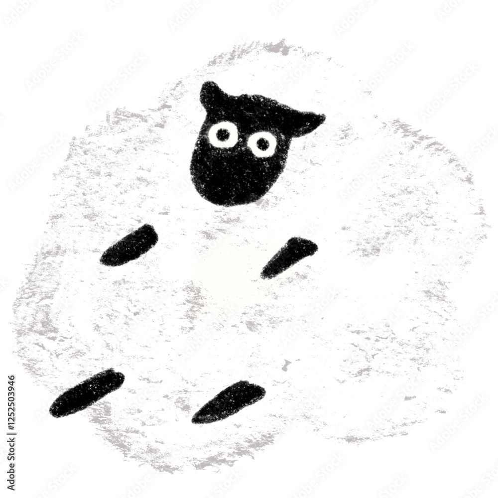 Fototapeta premium White cutie sheep