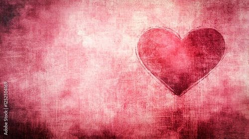 Abstract Red Heart Design On Textured Background