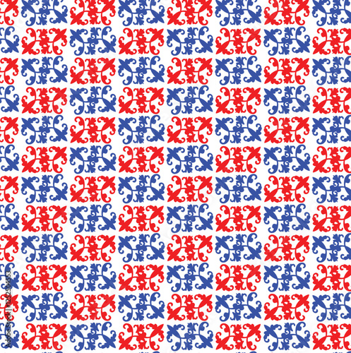 seamless pattern with red flower