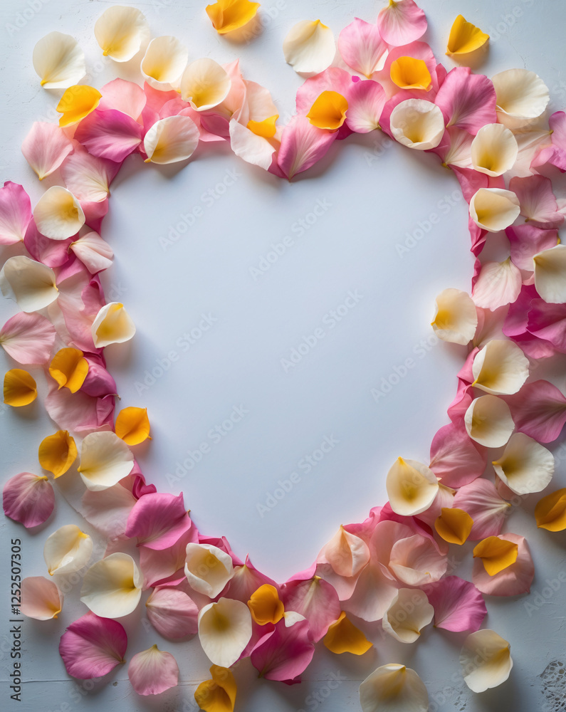 Romantic Heart Shape Created by Pink Peach Rose Petals Arround Blank White Paper on a Clean Minimal Surface for Elegant Wedding Styling Romantic Wallpaper Background Idea Inspiration Romantic Heart Shape Created by Pink Peach Rose Petals Arround Blank White Paper on a Clean Minimal Surface for Elegant Wedding Styling Romantic Wallpaper Background Idea Inspiration