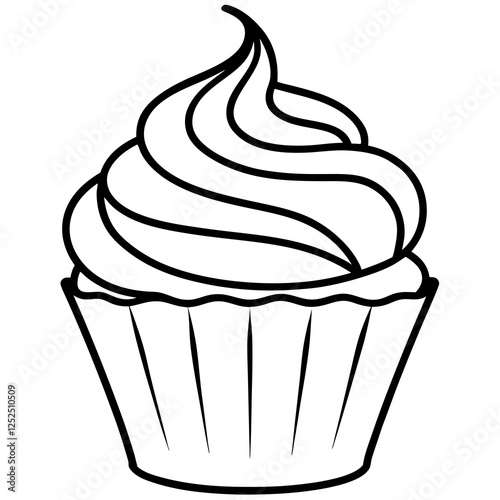 Cupcake-Themed Vector Line Art Creations