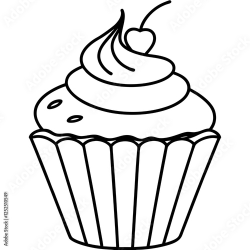 Cupcake-Themed Vector Line Art Creations
