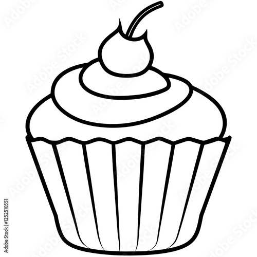 Cupcake-Themed Vector Line Art Creations