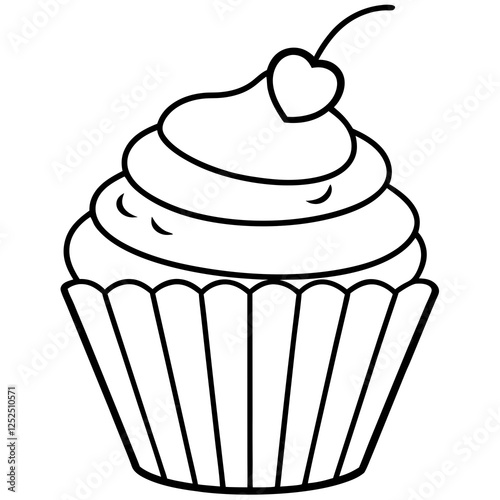 Cupcake-Themed Vector Line Art Creations