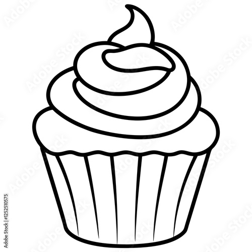 Cupcake-Themed Vector Line Art Creations
