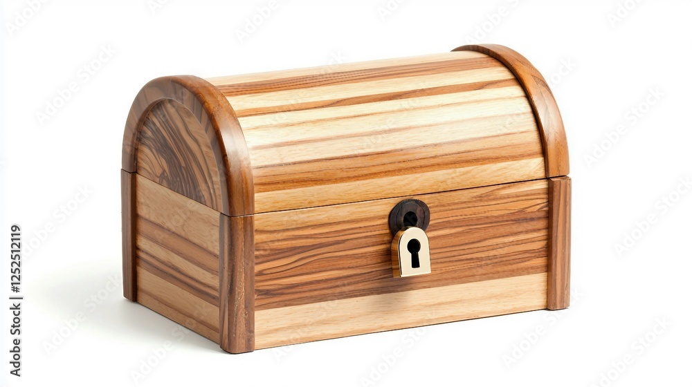 Wooden Storage Chest with Curved Lid and Locking Mechanism Wooden Storage Chest with Curved Lid and Locking Mechanism