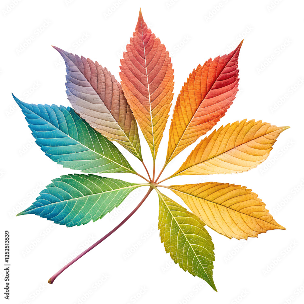 Vibrant Autumn Leaf Displays a Spectrum of Colors Vibrant Autumn Leaf Displays a Spectrum of Colors