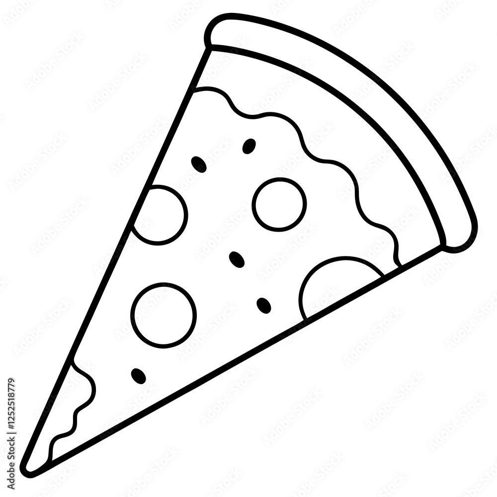 Elegant Pizza Slice Line Art Elegant Pizza Slice Line Art