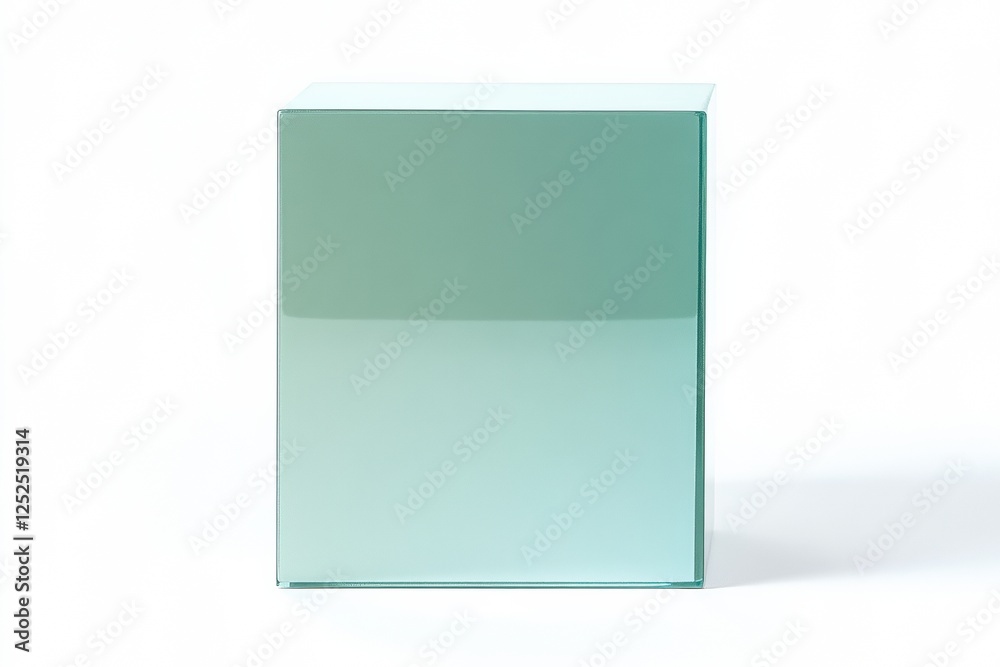 Mockup of soft teal acrylic block on a white background, smooth surface with gradient color, modern minimalistic design, concept of home decor, design, furniture, interior, and contemporary art. Mockup of soft teal acrylic block on a white background, smooth surface with gradient color, modern minimalistic design, concept of home decor, design, furniture, interior, and contemporary art.