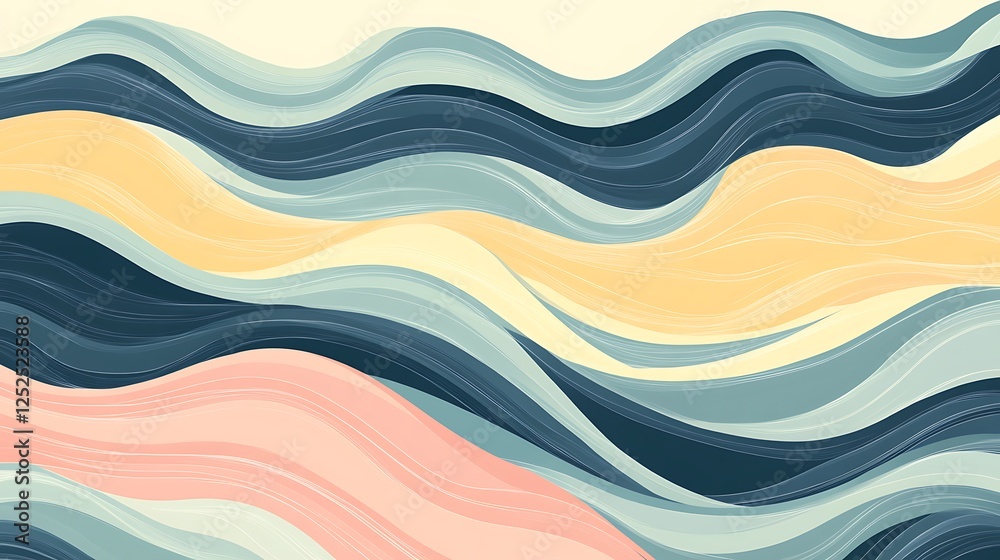 Fototapeta premium Abstract Wave Pattern Pastel Color Design
