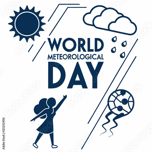WORLD METEOROLOGICAL DAY silhouette vector illustration
