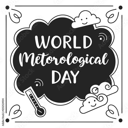 WORLD METEOROLOGICAL DAY silhouette vector illustration