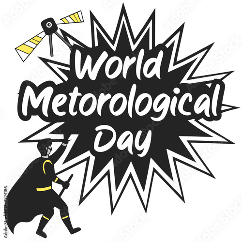 WORLD METEOROLOGICAL DAY silhouette vector illustration