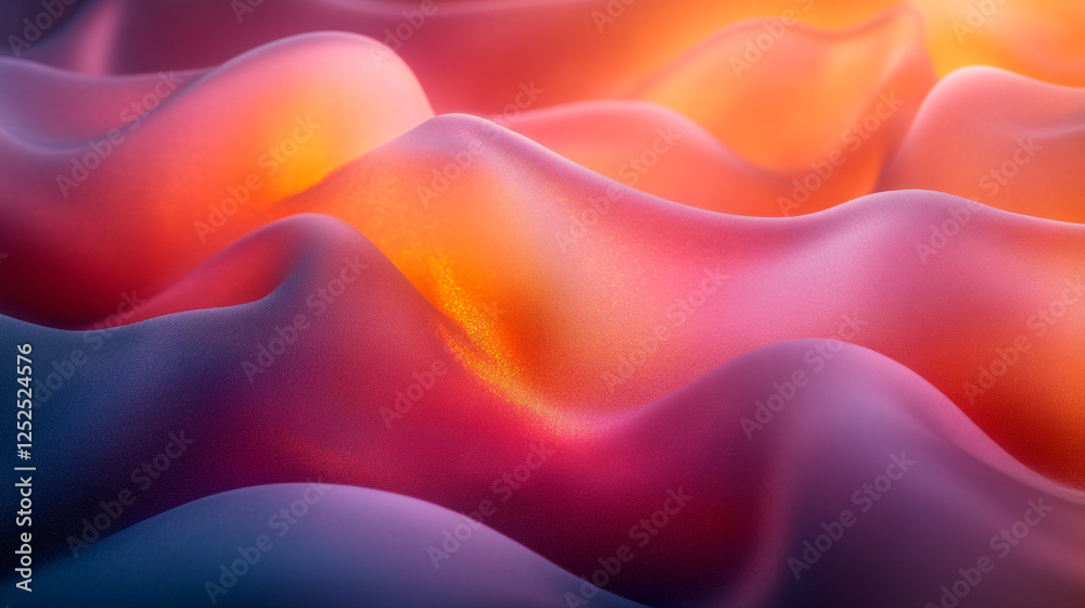 Obraz premium Abstract Colorful Waves Digital Art Background Texture Design Illustration Red Pink Blue Soft Fluid 