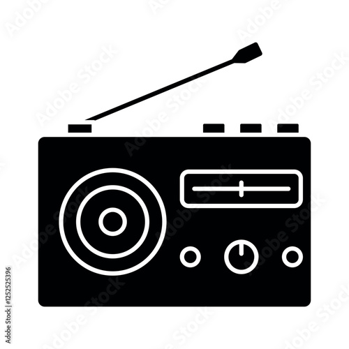 radio vector flat icon design