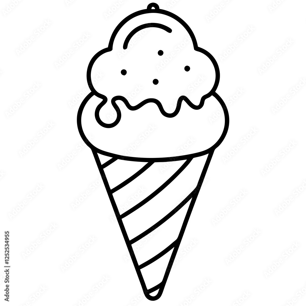 Geometric Ice Cream Cone Line Art Geometric Ice Cream Cone Line Art