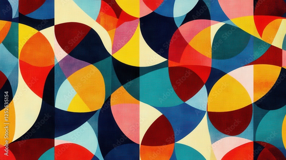 Abstract Geometric Pattern with Overlapping Circles and Vibrant Colors. Abstract Geometric Pattern with Overlapping Circles and Vibrant Colors.