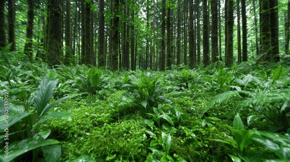 Lush Forest Floor, Sunlight Through Trees, Nature Scene, Peaceful Woods, Ideal for Nature Posters Lush Forest Floor, Sunlight Through Trees, Nature Scene, Peaceful Woods, Ideal for Nature Posters