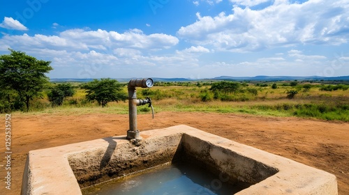 Solar-Powered Community Water Well with Digital Monitoring for Sustainable Groundwater Extraction photo