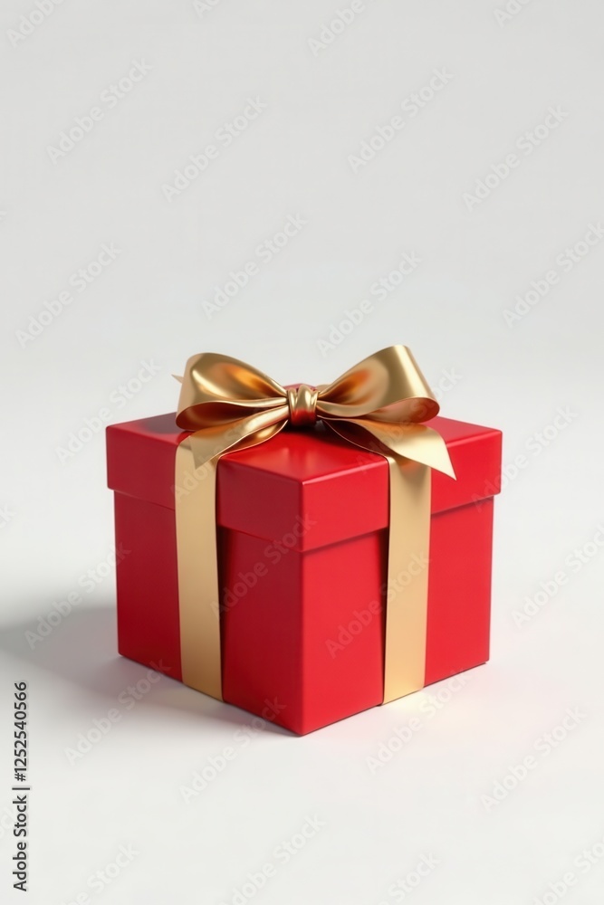 A vibrant red gift box adorned with a luxurious gold ribbon, perfect for celebratory occasions and conveying heartfelt wishes A vibrant red gift box adorned with a luxurious gold ribbon, perfect for celebratory occasions and conveying heartfelt wishes