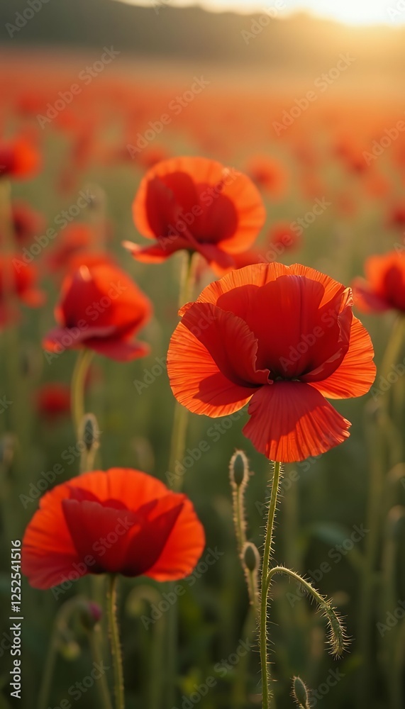 kne maki na pi ce czerwone flower maki meadow nature nature grass landscape image watercolor illustration artistic dyed paint colourful summer springtime flower petals flower maki meadow nature