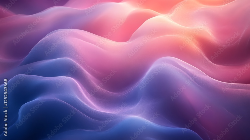 Obraz premium Abstract colorful wave patterns with soft gradients and flowing forms, modern digital art concept
