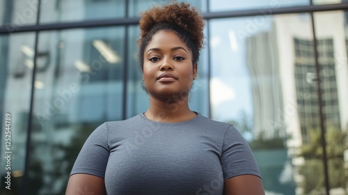 Confident Plus-Size Black Woman in Urban Setting