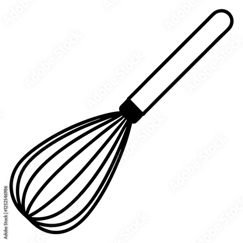 Minimalist Whisk Line Drawing Design