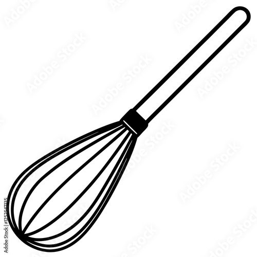 Minimalist Whisk Line Drawing Design