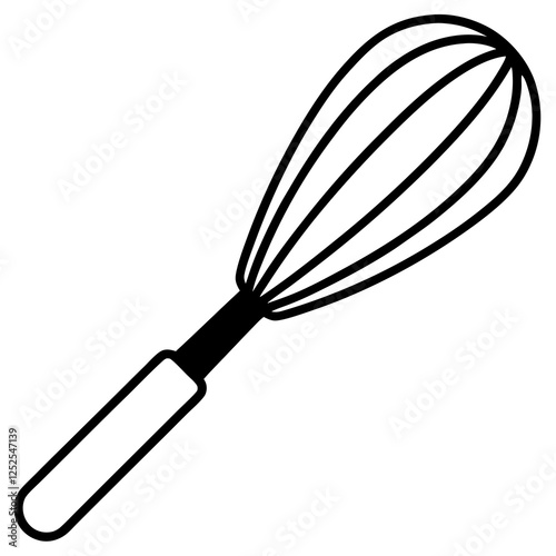 Minimalist Whisk Line Drawing Design
