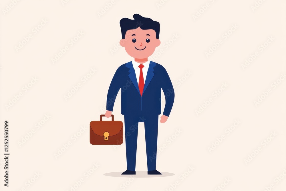 A cheerful businessman in a suit holding a briefcase, symbolizing success and professionalism in the corporate world. A cheerful businessman in a suit holding a briefcase, symbolizing success and professionalism in the corporate world.