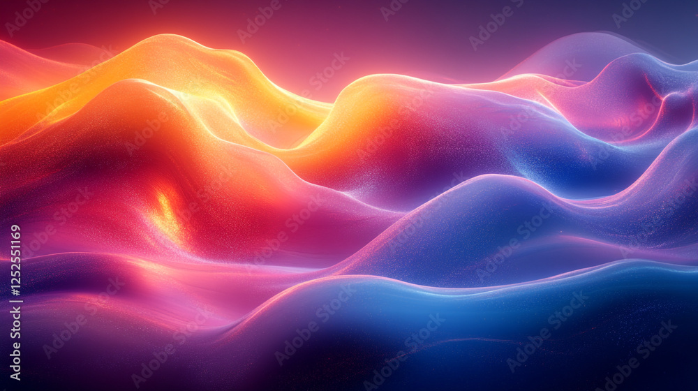 Obraz premium Abstract Colorful Waves Digital Art Background Design Vibrant Gradient Texture Illustration Red Pink