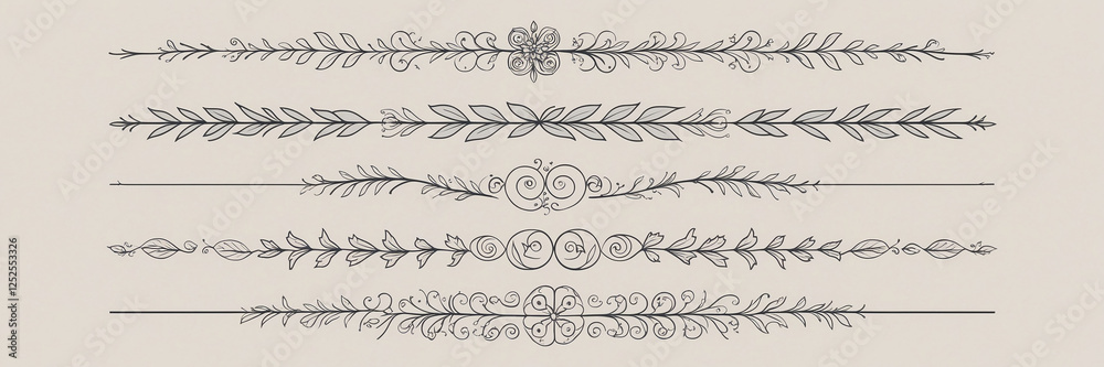 Fleuron Ornament Set: Elegant Letterhead Dividers and Footer Decorations Fleuron Ornament Set: Elegant Letterhead Dividers and Footer Decorations