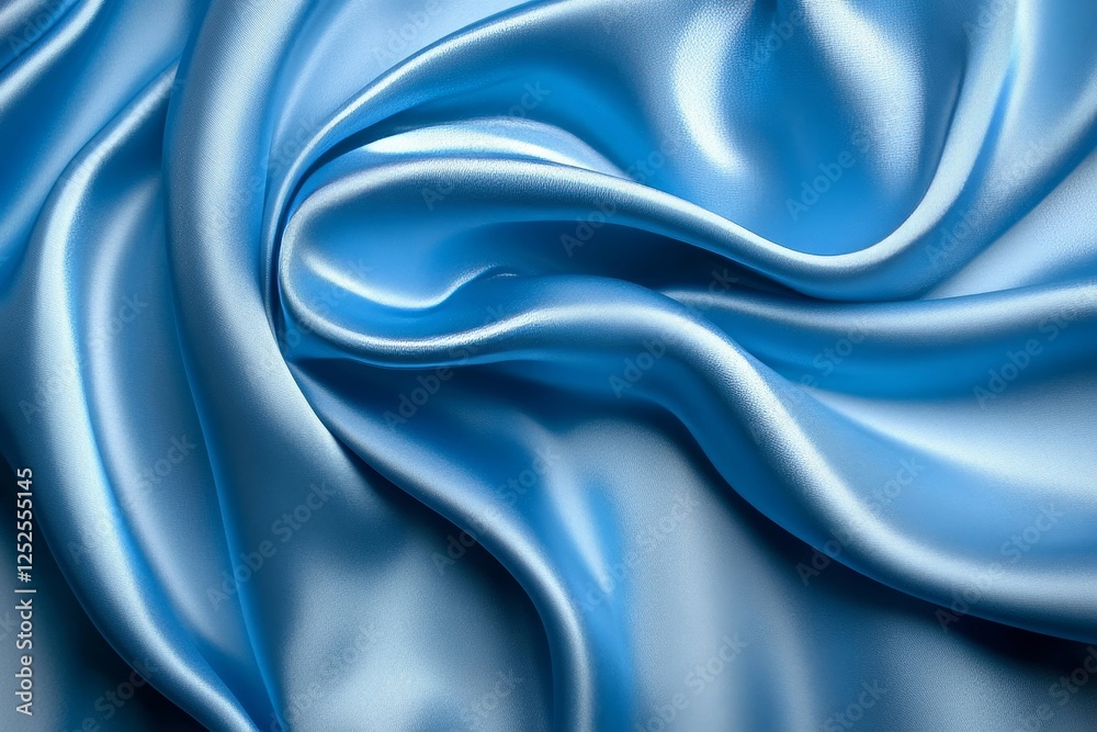 Obraz premium Blue Silk Waves Background, Generative AI
