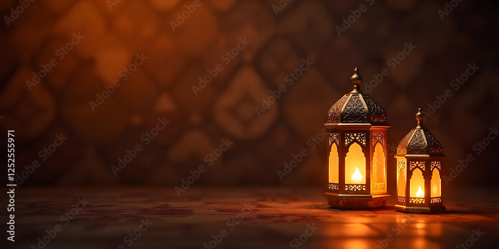 Fototapeta premium golden lamps in the night 