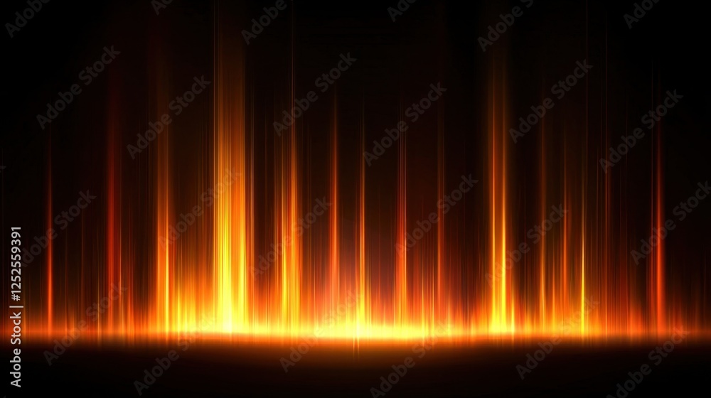 Naklejka premium Flames rising in a dark space with glowing orange hues.