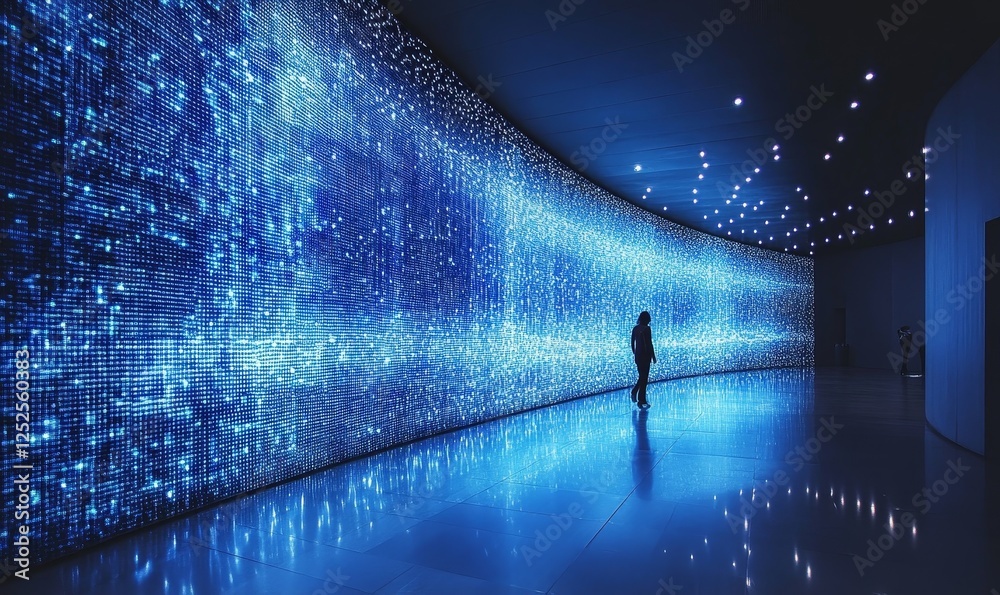 Obraz premium 3D Dynamic Light Wall, Generative AI