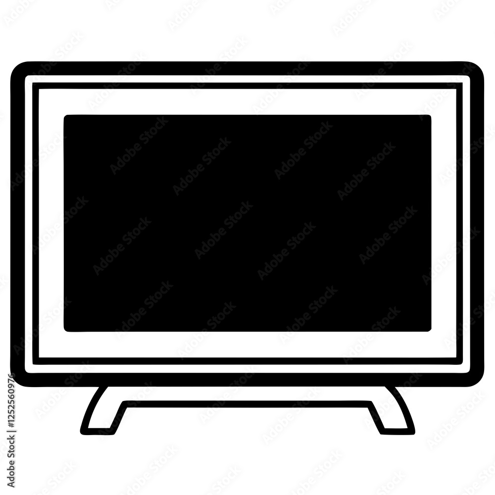Smart TV silhouette white background Smart TV silhouette white background