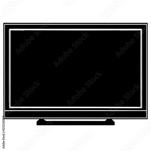 Smart TV silhouette white background
