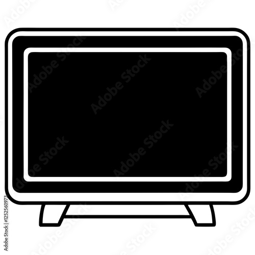 Smart TV silhouette white background