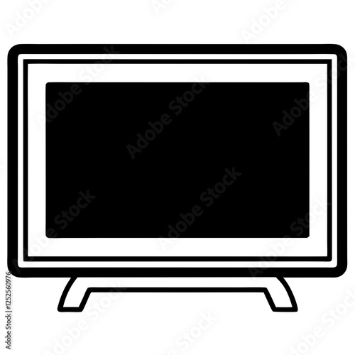 Smart TV silhouette white background