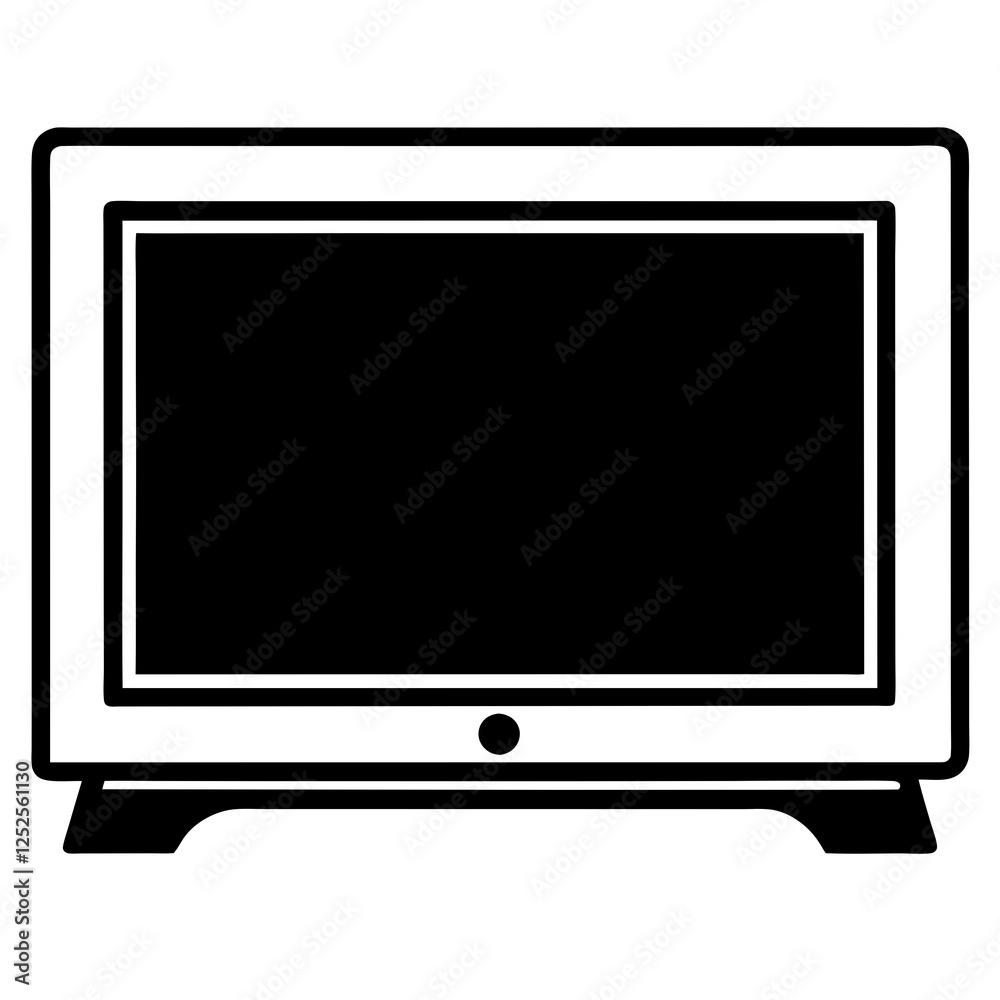 Smart TV silhouette white background Smart TV silhouette white background