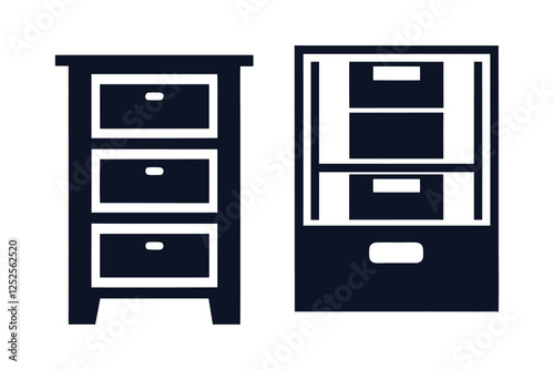 file cabinet icon silhouette, file cabinet icon, cabinet icon, office cabinet icon, file storage icon.