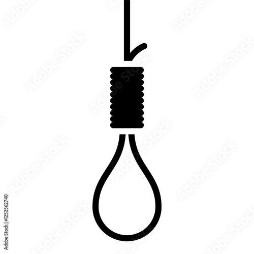 Suicide hang rope icon on white background