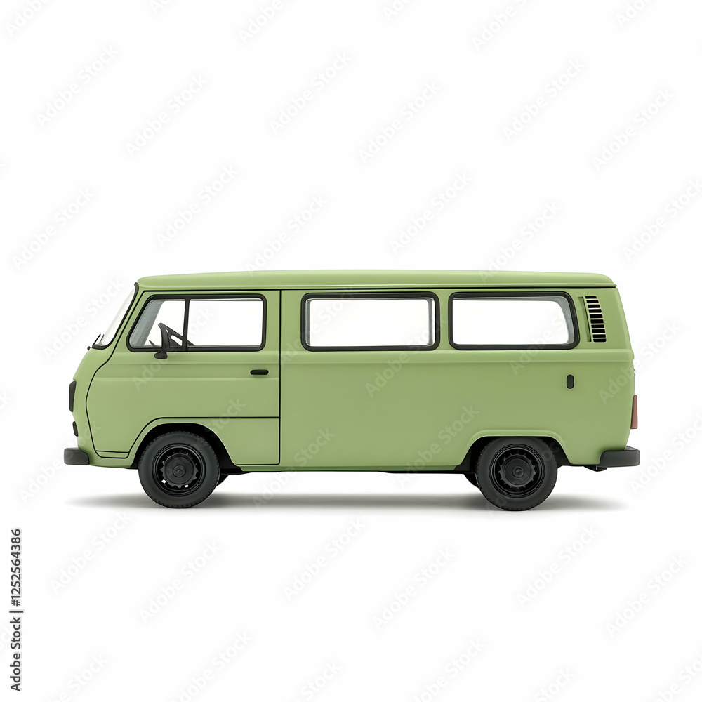 Retro van, side view, white background, travel Retro van, side view, white background, travel