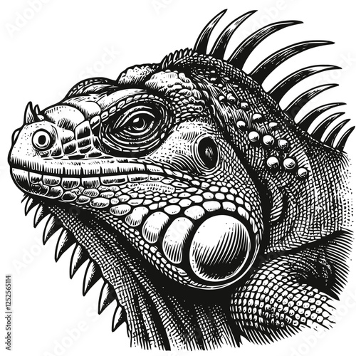 Stylized Illustration of an Iguana