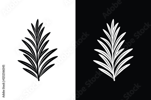Stylish Rosemary Herb Icon. Cooking, Hair Care & Wellness Elements