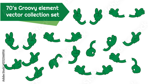 groovy comic cartoon collection faces element vector se