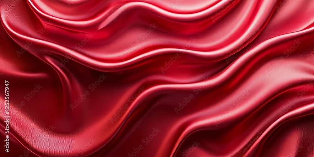 Fototapeta premium Bright Red Silk Background, Generative AI