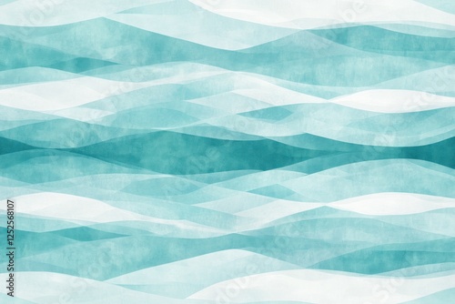 Wallpaper Mural Abstract teal waves creating a serene background effect Torontodigital.ca